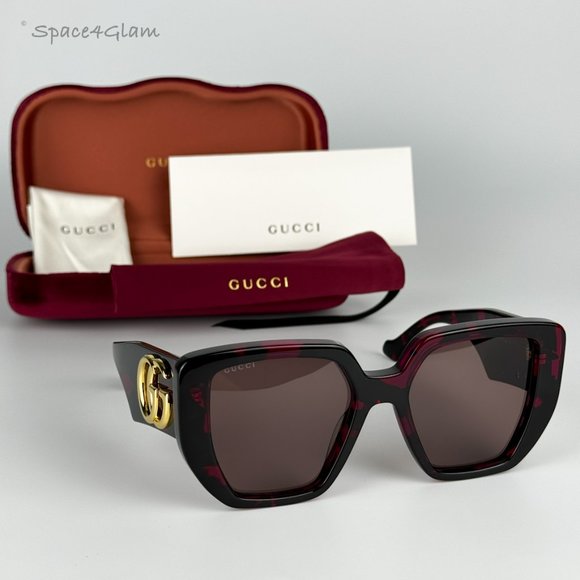 NEW Gucci GG0956S 008 Havana Violet Brown Cat Eye Unisex Sunglasses GG 0956S - Picture 1 of 7